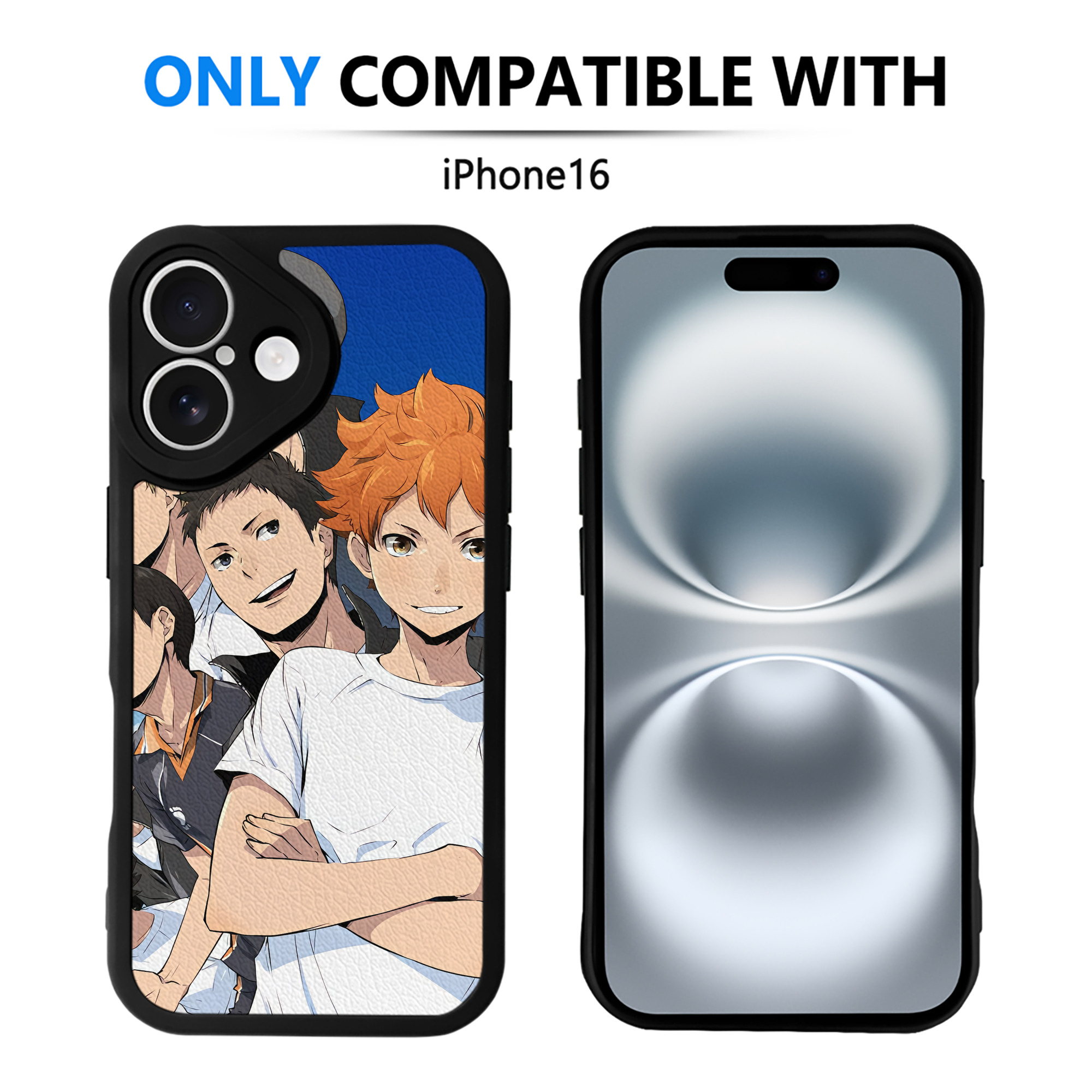（画像用） ハイキュー!! Haikyu!! 【iPhone 16シリーズ対応】シリコンスマホケース（レザー調） 材質：シリコン